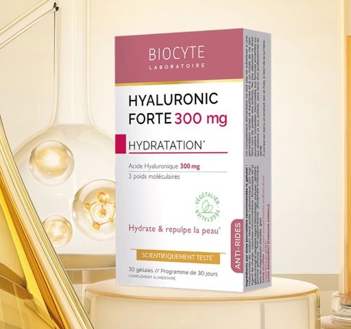 Viên uống bổ sung Hyaluronic Acid 300mg Hyaluronic Forte - Biocyte, Hỗ trợ cải thiện độ ẩm và độ đàn hồi cho da, 30 viên