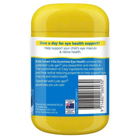 Kẹo nhai bảo vệ mắt Nature's Way Kids Smart Vita Gummies - Giúp tăng cường thị lực và ngăn ngừa ánh sáng xanh cho trẻ em, 50 viên