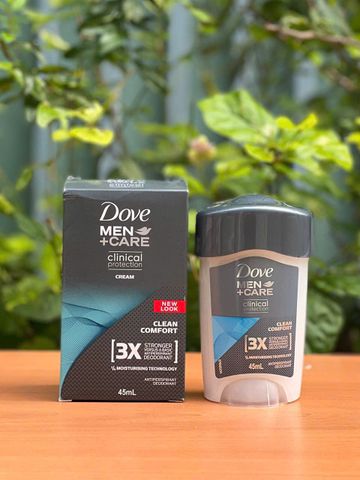 Lăn Khử Mùi Dove for Men Clinical Protection 45ml - Deodorant Chống Mồ Hôi 48 Giờ, Dưỡng Ẩm Da, Thoải Mái, Không Kích Ứng