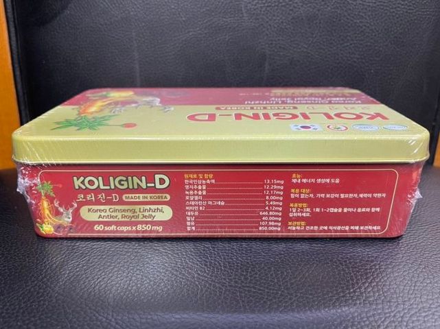 Viên Nhân Sâm Koligin-D 60 Viên - Tăng Cường Sinh Lực, Sức Bền, Đề Kháng - Sản Phẩm Bổ Sung Dinh Dưỡng Tự Nhiên Cho Người Lớn và Trẻ Em Trên 12 Tuổi
