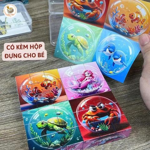 Đồ Chơi Lắp Ghép Nam Châm 16 Khối 6 Trong 1 - Khủng Long, Động Vật, Phi Hành Gia, Xe Cộ - Phát Triển Tư Duy Cho Bé