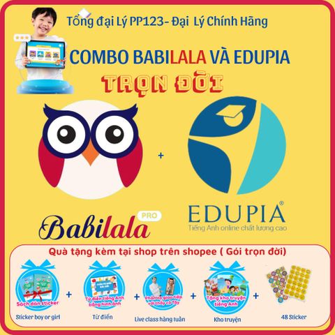 Khóa Học Tiếng Anh Trọn Đời Babilala & Edupia - Dành Cho Trẻ Từ 3-8 Tuổi, Bao Gồm Live Class, Sticker, Tài Liệu Học Tập Chất Lượng Cao