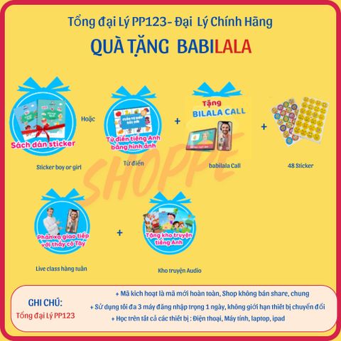 Khóa Học Tiếng Anh Trọn Đời Babilala & Edupia - Dành Cho Trẻ Từ 3-8 Tuổi, Bao Gồm Live Class, Sticker, Tài Liệu Học Tập Chất Lượng Cao