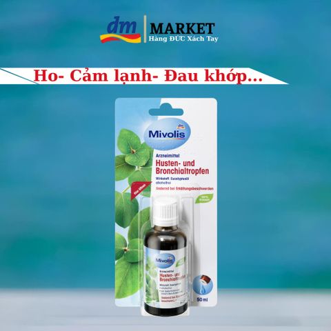 Tinh Dầu Khuynh Diệp Mivolis 50ml - Hỗ Trợ Ho, Viêm Phế Quản, Đau Cơ - Hàng Đức, Tinh Dầu Xông Phòng Thiên Nhiên