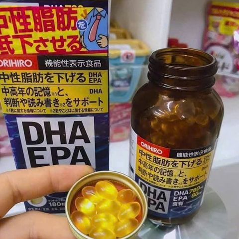 Bổ não giảm mỡ máu DHA EPA Orihiro Nhật Bản 180 viên