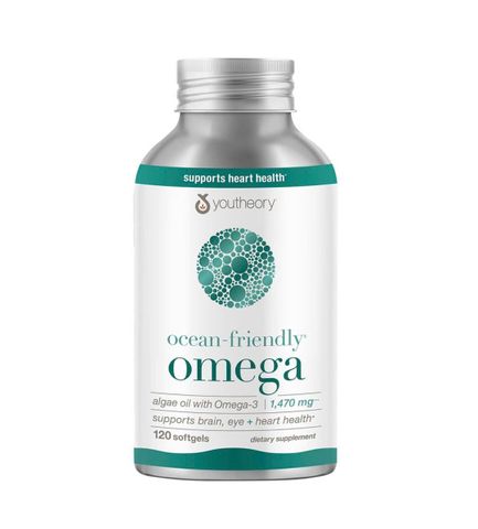 Viên uống bổ sung Omega 3 thuần chay dầu tảo Youtheory Ocean-Friendly 120 viên - Hàng Mỹ