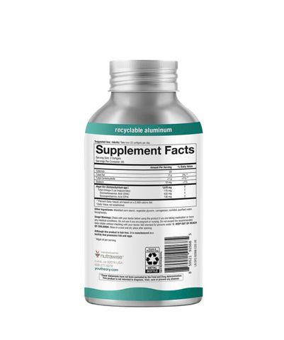 Viên uống bổ sung Omega 3 thuần chay dầu tảo Youtheory Ocean-Friendly 120 viên - Hàng Mỹ