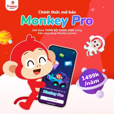 Monkey PRO - Giải Pháp Học Tập Cho Trẻ 0-15 Tuổi với 6 Chương Trình Học Chất Lượng, Gồm Tiếng Anh, Toán và Hơn Thế Nữa