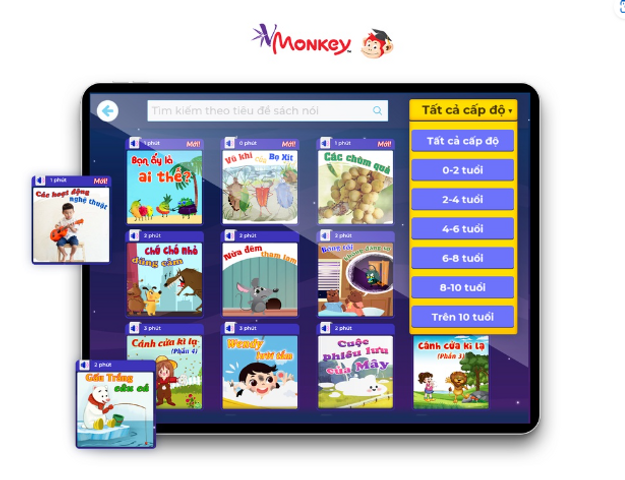 Vmonkey Học Tiếng Việt Trọn Đời - Chương Trình Tương Tác Cho Trẻ 1-10 Tuổi Với 500 Nội Dung Hấp Dẫn