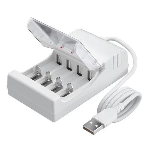 Bộ Sạc Pin AA, AAA NiMH An Toàn Qua Cổng USB - Sạc Tối Đa 4 Pin Đồng Thời, Bền Bỉ, Thân Thiện Với Người Dùng