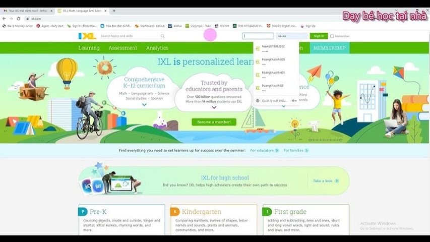 IXL Toàn Diện 4 Môn Học: Toán, Ngữ Văn, Khoa Học, Nghiên Cứu Xã Hội Bằng Tiếng Anh -1 Năm