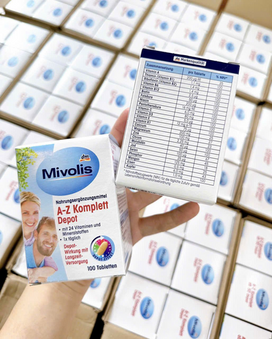 Vitamin Tổng Hợp Mivolis Đức - A-Z Depot 100 Viên Bổ Sung 21 Dưỡng Chất Cho Người Dưới 50 Tuổi, Hỗ Trợ Sức Khỏe Bền Vững