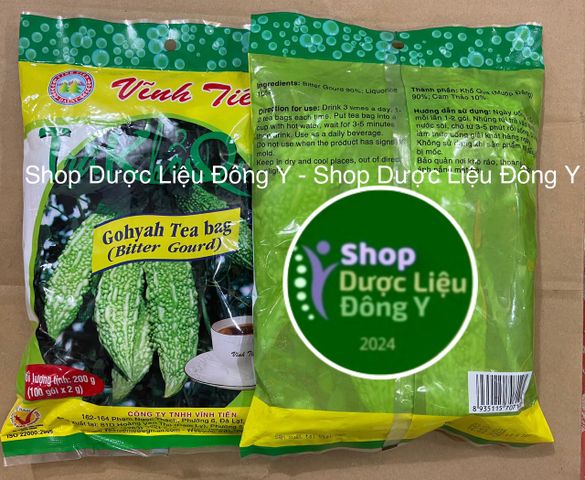 Trà Khổ Qua Vĩnh Tiến 100 Túi Lọc - Trà Thảo Mộc Giải Nhiệt, Ngừa Tiểu Đường, Xuất Xứ Việt Nam