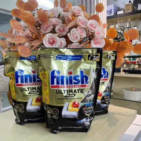 [Hàng Đức] Viên Rửa Bát Finish Ultimate Plus 85 Viên – Làm Sạch Sáng Bóng, Khử Mùi Hiệu Quả