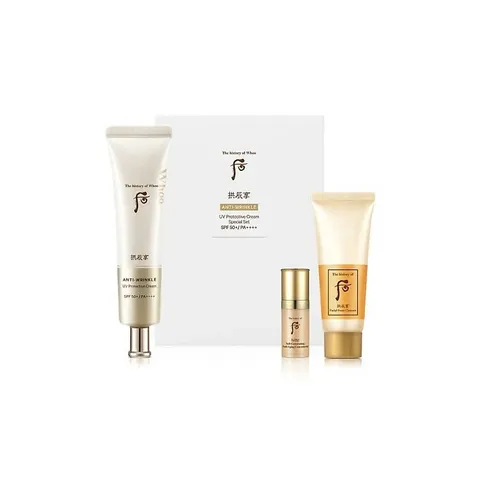 Kem Chống Nắng Whoo Wrinkle Sun Cream 50ml SPF50+/PA++++ - Bảo Vệ Da Khỏi Tia UV, Chống Nhăn, Dưỡng Ẩm, Phù Hợp Mọi Loại Da