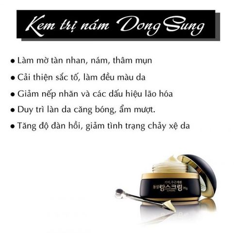 Kem Trị Nám Dongsung Dưỡng Trắng Da 70g - Giải Pháp Làm Sáng Da, Giảm Nám và Tàn Nhang Hiệu Quả, An Toàn Cho Da Nhạy Cảm