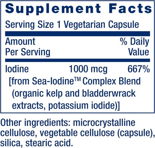 Viên Uống Iodine Sea Life Extension - Hỗ Trợ Sức Khỏe Tuyến Giáp & Tăng Đề Kháng - Hộp 60 Viên Nhộng Mỹ