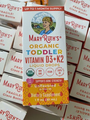 Vitamin D3K2 Hữu Cơ Mary Ruth's dạng Giọt cho bé.