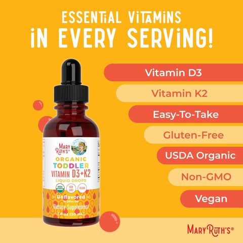 Vitamin D3K2 Hữu Cơ Mary Ruth's dạng Giọt cho bé.