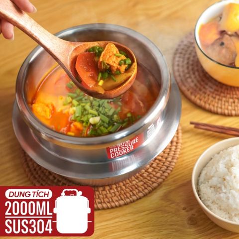 Nồi Áp Suất Mini 2GOOD M1 2000ml - Nấu Nhanh, Tiện Lợi cho Gia Đình 2-4 Người, Tương Thích Mọi Loại Bếp