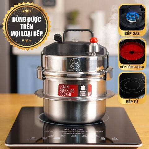 Nồi Áp Suất Mini 2GOOD M1 2000ml - Nấu Nhanh, Tiện Lợi cho Gia Đình 2-4 Người, Tương Thích Mọi Loại Bếp