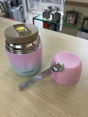 Hộp Giữ Nhiệt Thực Phẩm LOGEEYAR 500ml - Thép Không Gỉ, Kèm Thìa Gấp, Giữ Nóng 12h, Lạnh 24h - Lý Tưởng Cho Du Lịch và Cắm Trại