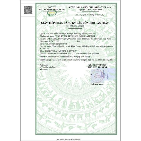 Siro BRAUER Canxi - Vitamin Canxi, Magie và Kẽm cho trẻ từ 1 tuổi (200ml) - Hỗ trợ phát triển xương khỏe mạnh