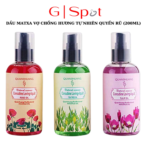 Dầu Mát Xa Vợ Chồng Hương Tự Nhiên Quyến Rũ 200ml - Thư Giãn Với Hương Hoa Hồng, Trà Xanh & Tulip, Chăm Sóc Da Toàn Thân