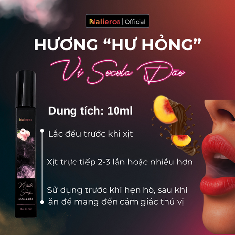 Xịt Thơm Miệng Nalieros - Khử Mùi Hôi, Tự Tin Hơi Thở Tươi Mát, 3 Hương Vị Độc Đáo - Ổi Hồng, Dưa Lưới, Socola Đào