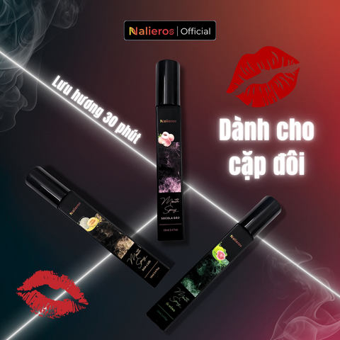 Xịt Thơm Miệng Nalieros - Khử Mùi Hôi, Tự Tin Hơi Thở Tươi Mát, 3 Hương Vị Độc Đáo - Ổi Hồng, Dưa Lưới, Socola Đào