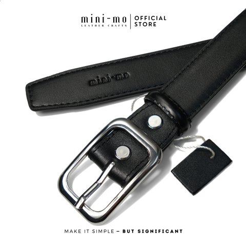 Thắt Lưng Nam Đen MINI MO SAGI – Da Bò NAPPA Cao Cấp, Slim 2.8cm, Phong Cách Thanh Lịch, Quà Tặng Nam Thời Trang