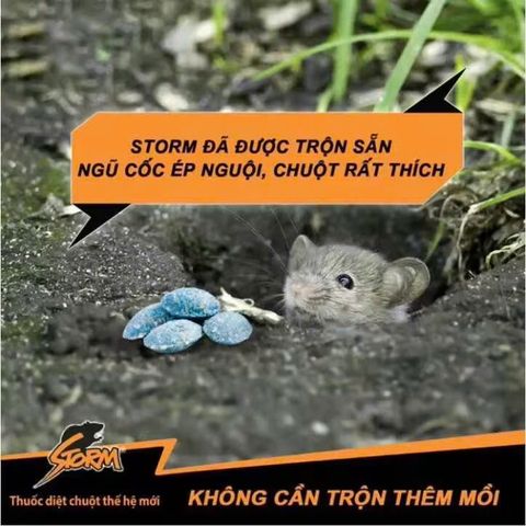 Viên Nén Diệt Chuột Sinh Học Storm 0.005% - An Toàn, Hiệu Quả Cao, 20 Viên, Thân Thiện Môi Trường