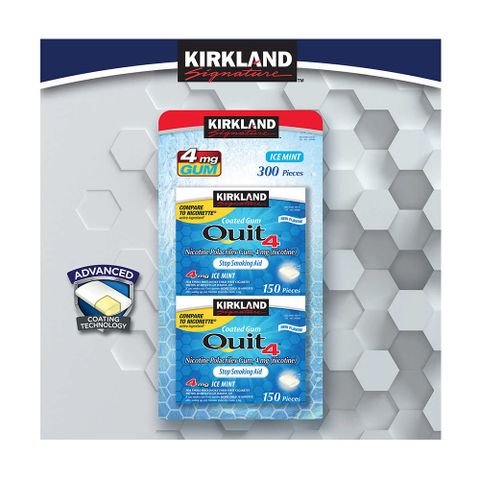 Kẹo cai thuoc la Kirkland Signature Quit 4 Gum Ice Mint 300 viên