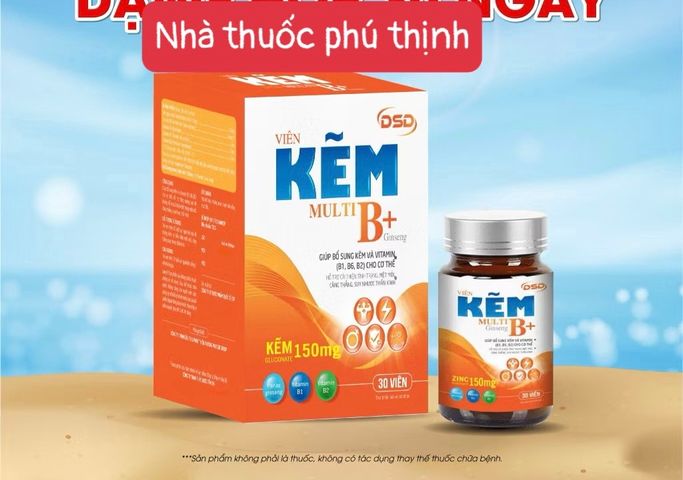 Kẽm DSD Multi B+ Ginseng - Hộp 30 Viên Bổ Sung Vitamin và Khoáng Chất