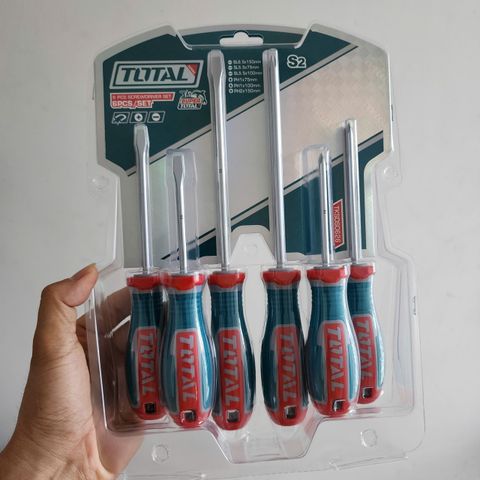 Bộ 6 Tua Vít Dẹp và Bake Total TKSDS0626 - Dụng Cụ Cầm Tay Đáng Tin Cậy Cho Thợ Sửa Chữa Và Gia Đình
