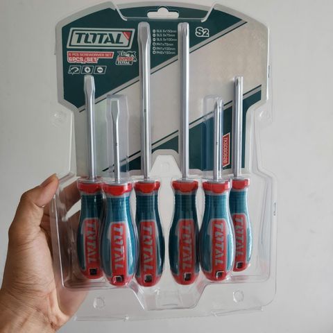 Bộ 6 Tua Vít Dẹp và Bake Total TKSDS0626 - Dụng Cụ Cầm Tay Đáng Tin Cậy Cho Thợ Sửa Chữa Và Gia Đình