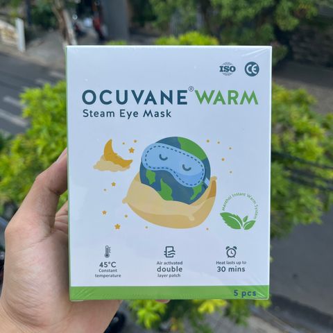 Miếng Chườm Ấm Mắt Ocuvane Warm - Hỗ Trợ Giảm Mỏi Mắt, Khô Mắt, Viêm Bờ Mi - Hàng Chính Hãng [5 Miếng]