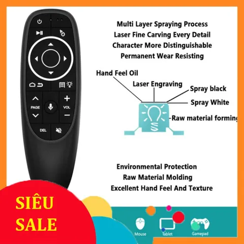 Điều Khiển Remote Chuột Bay Voice G10s PRO Có Đèn Nền - Tìm Kiếm Giọng Nói Cho Tivi Smart và Tivi Box Android