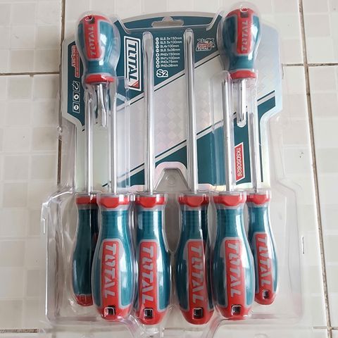 Bộ 8 Tua Vít Dẹp và Bake Total TKSDS0826 - Dụng Cụ Cầm Tay Hợp Kim Chất Lượng, Tay Cầm Chống Trượt, Đa Kích Cỡ Hữu Ích