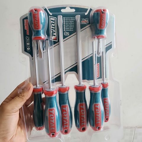 Bộ 8 Tua Vít Dẹp và Bake Total TKSDS0826 - Dụng Cụ Cầm Tay Hợp Kim Chất Lượng, Tay Cầm Chống Trượt, Đa Kích Cỡ Hữu Ích