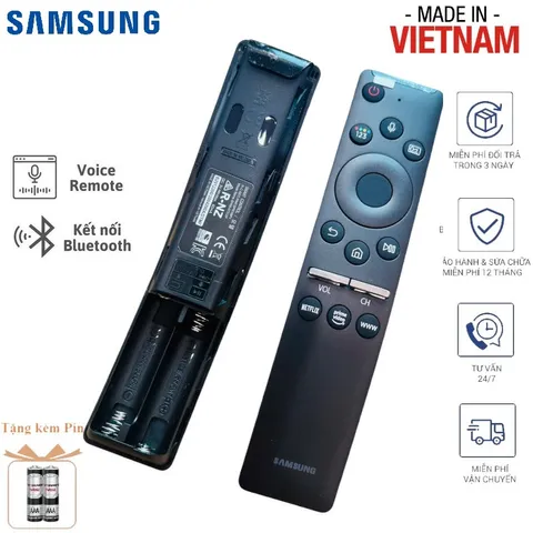 Điều Khiển Remote TV Smart Giọng Nói VOICE Samsung - Tặng Pin - Hỗ Trợ Model KU6400 KS7000 MU8000