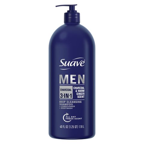 Sữa Tắm Gội Xả Suave Men 3in1 Charcoal - Công Thức Than Hoạt Tính Cho Tóc và Da Đầu Dầu, Hương Gừng Tươi Mát
