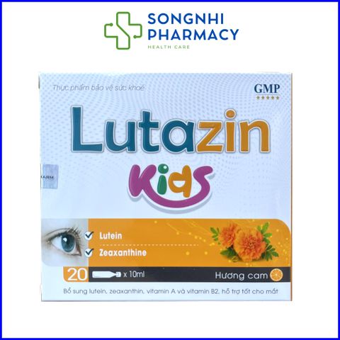 Siro Bổ Mắt Trẻ Em Lutazin Kids - Hỗ Trợ Cải Thiện Thị Lực, Giảm Khô Mắt, Hộp 20 Ống 10ml, Dành Cho Trẻ 3-12 Tuổi