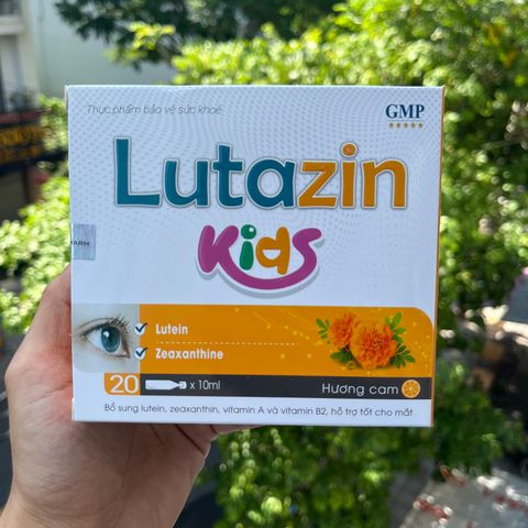 Siro Bổ Mắt Trẻ Em Lutazin Kids - Hỗ Trợ Cải Thiện Thị Lực, Giảm Khô Mắt, Hộp 20 Ống 10ml, Dành Cho Trẻ 3-12 Tuổi