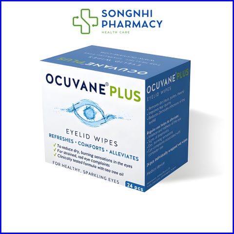 Miếng Gạc Vệ Sinh Mắt OCUVANE® PLUS - Giúp Giảm Khó Chịu, Chống Viêm Bờ Mi, Công Thức Dầu Tràm Tự Nhiên, 24 Miếng Hàng Chính Hãng từ Hungary