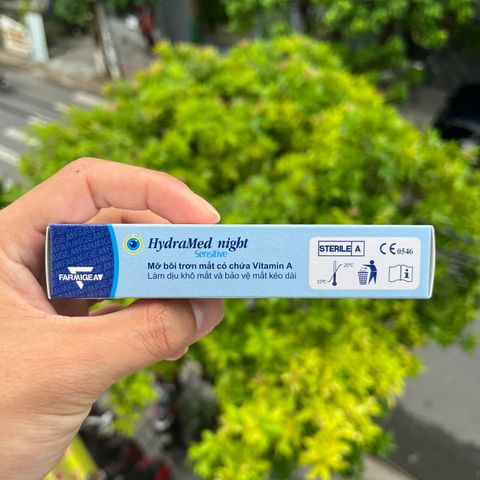 Mỡ Tra Mắt Vitamin A HydraMed Night Sensitive 5g - Giúp Dịu Mắt Kích Ứng, Chính Hãng Nhập Khẩu Từ Ý