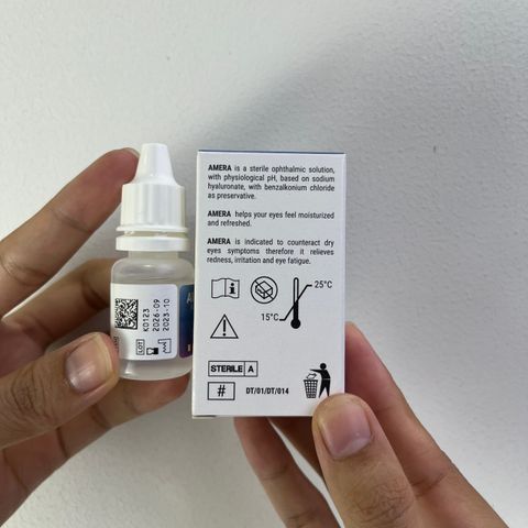 Nước Mắt Nhân Tạo Amera 10ml - HA 0.1% Cho Mắt Khô, Dưỡng Ẩm, Bảo Vệ Ghi Tên Chính Hãng Italia