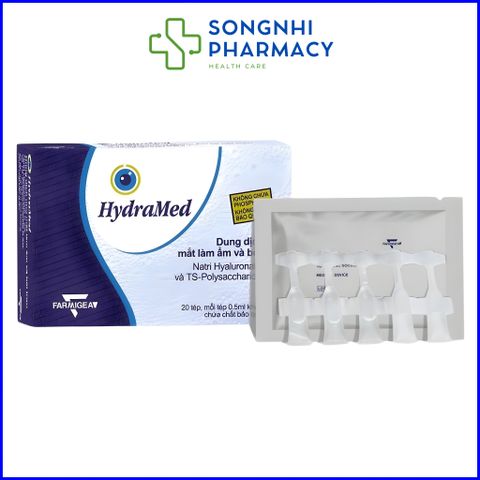 Nước mắt nhân tạo Hydramed 0,2% nhỏ mắt dạng tép [ Chính hãng nhập khẩu từ Đức ]- Hộp 20 tép