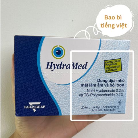 Nước mắt nhân tạo Hydramed 0,2% nhỏ mắt dạng tép [ Chính hãng nhập khẩu từ Đức ]- Hộp 20 tép