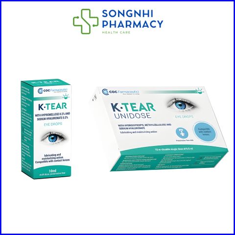 Nước Mắt Nhân Tạo K-Tear 10ml - Giảm Khô, Đỏ Mắt, Duy Trì Độ Ẩm Với Natri Hyaluronate & Hypromellose Từ Italy